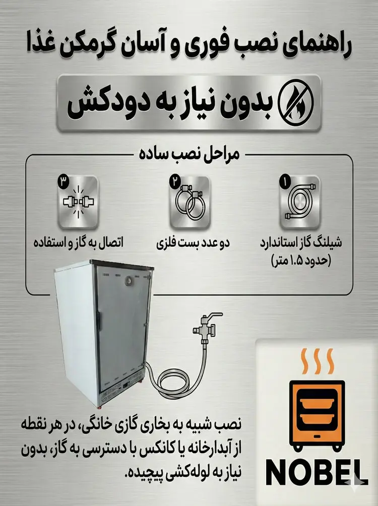 نصب و راه اندازی گرمکن غذا گازی 100 نفره